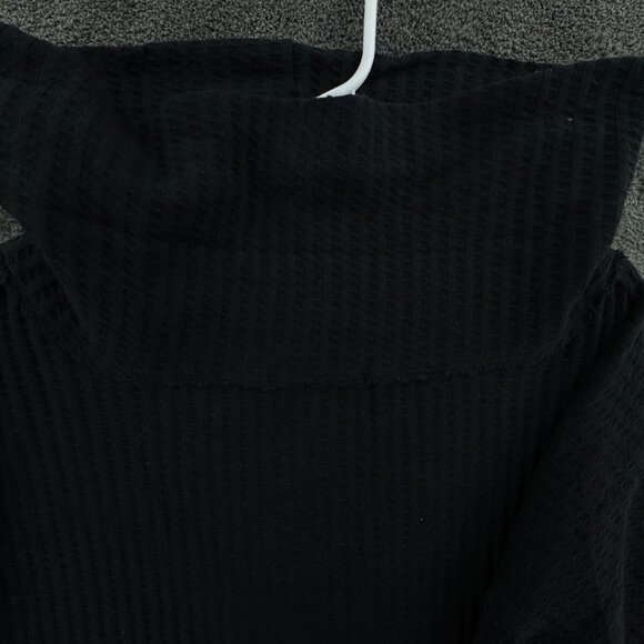 NWT Free People Black Sweater Wrap Medium Oversized Cotton Textured Cowl Neck - Picture 14 of 16